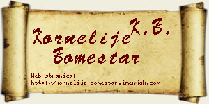 Kornelije Bomeštar vizit kartica